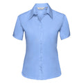 Bright Sky - Front - Russell Collection Womens-Ladies Ultimate Non-Iron Short-Sleeved Shirt