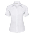White - Front - Russell Collection Womens-Ladies Ultimate Non-Iron Short-Sleeved Shirt
