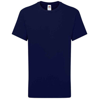 Deep Navy - Front - Fruit of the Loom Childrens-Kids Iconic 195 Plain T-Shirt