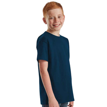 Mountain Blue - Lifestyle - Fruit of the Loom Childrens-Kids Iconic 195 Plain T-Shirt