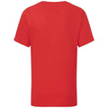 Red - Back - Fruit of the Loom Childrens-Kids Iconic 195 Plain T-Shirt