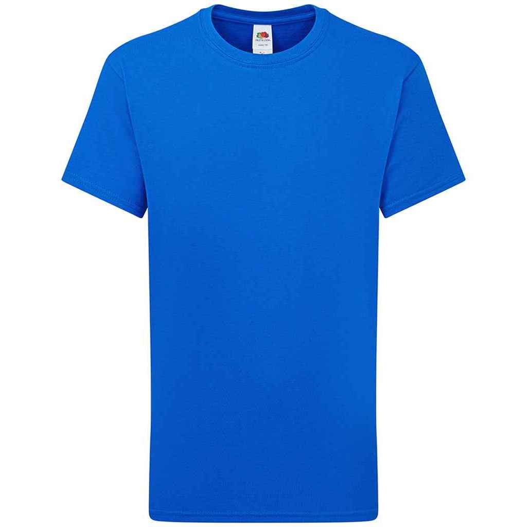 Royal Blue - Front - Fruit of the Loom Childrens-Kids Iconic 195 Plain T-Shirt