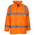 Orange - Front - Yoko Unisex Adult Classic Motorway Hi-Vis Safety Padded Jacket