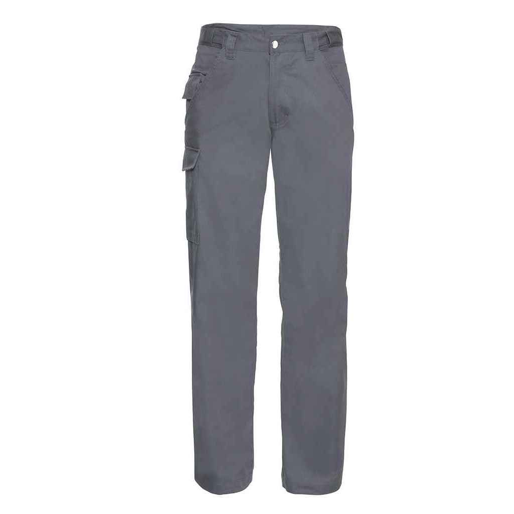 Convoy Grey - Front - Russell Mens Polycotton Twill Work Trousers