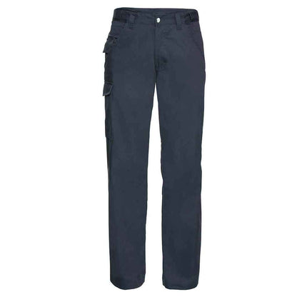 French Navy - Front - Russell Mens Polycotton Twill Work Trousers