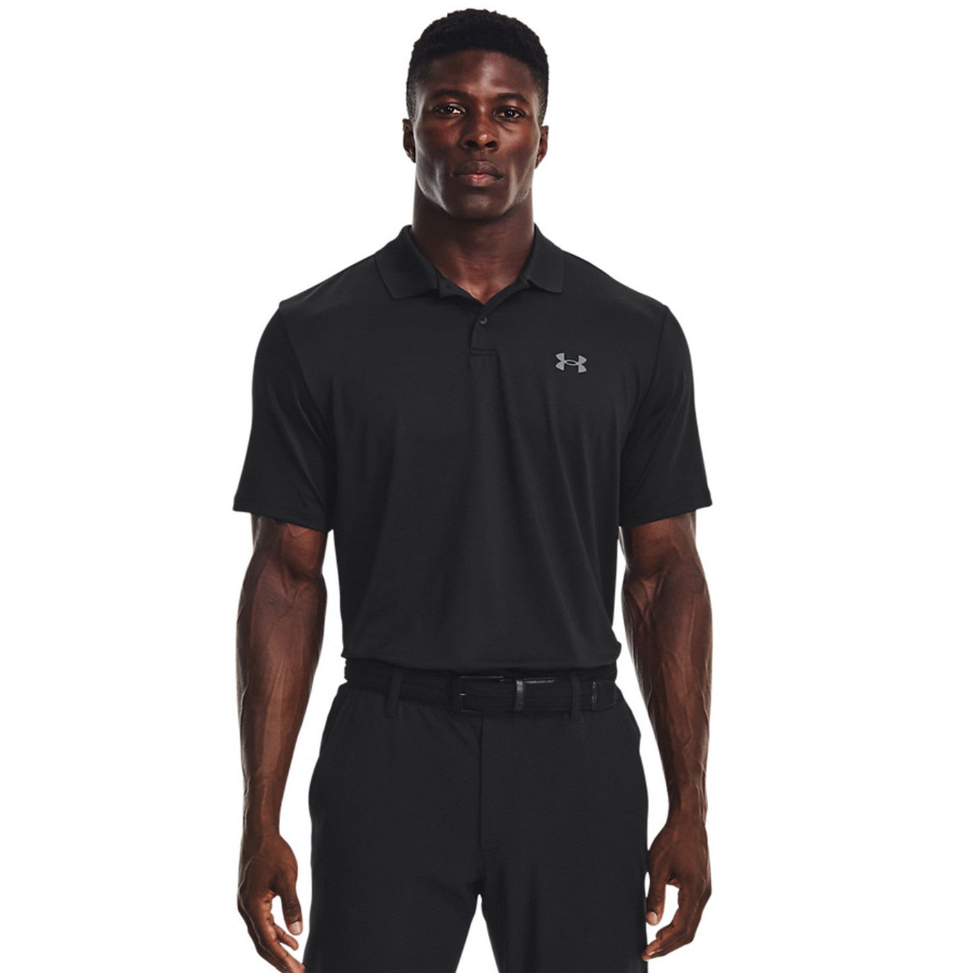 Black - Side - Under Armour Mens Tech Polo Shirt
