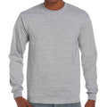Sports Grey - Front - Gildan Unisex Adult Ultra Cotton Plain Long-Sleeved T-Shirt
