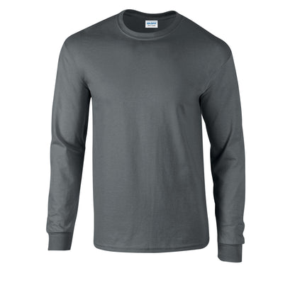 Charcoal - Front - Gildan Unisex Adult Ultra Cotton Long-Sleeved T-Shirt