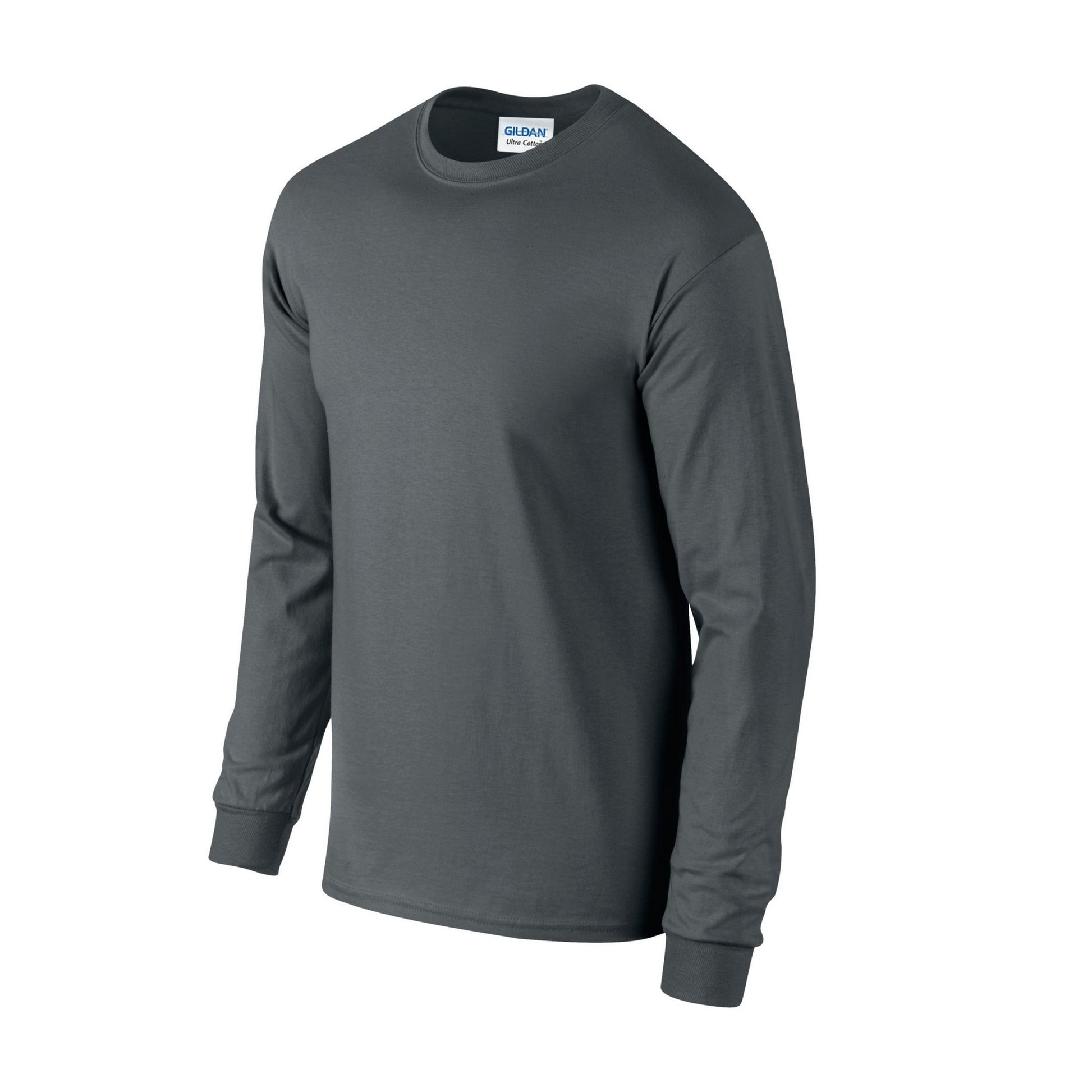 Charcoal - Side - Gildan Unisex Adult Ultra Cotton Long-Sleeved T-Shirt