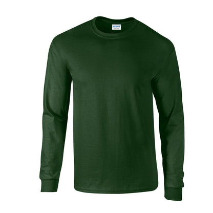Forest Green - Front - Gildan Unisex Adult Ultra Cotton Long-Sleeved T-Shirt