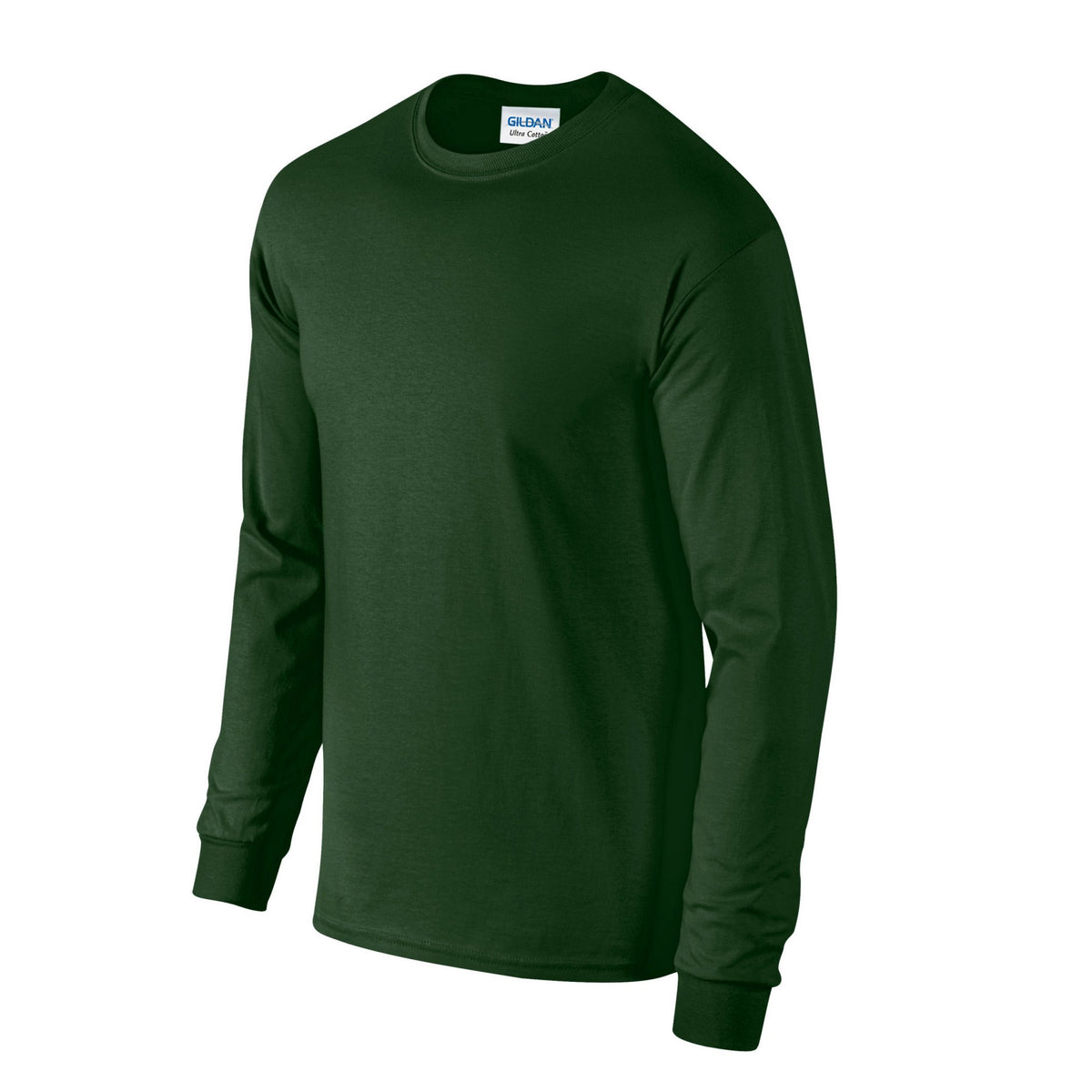 Forest Green - Side - Gildan Unisex Adult Ultra Cotton Long-Sleeved T-Shirt