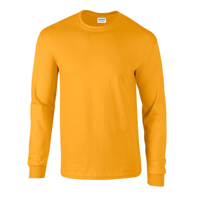 Gold - Front - Gildan Unisex Adult Ultra Cotton Long-Sleeved T-Shirt