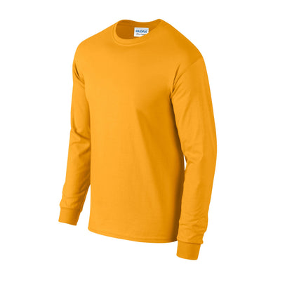 Gold - Side - Gildan Unisex Adult Ultra Cotton Long-Sleeved T-Shirt