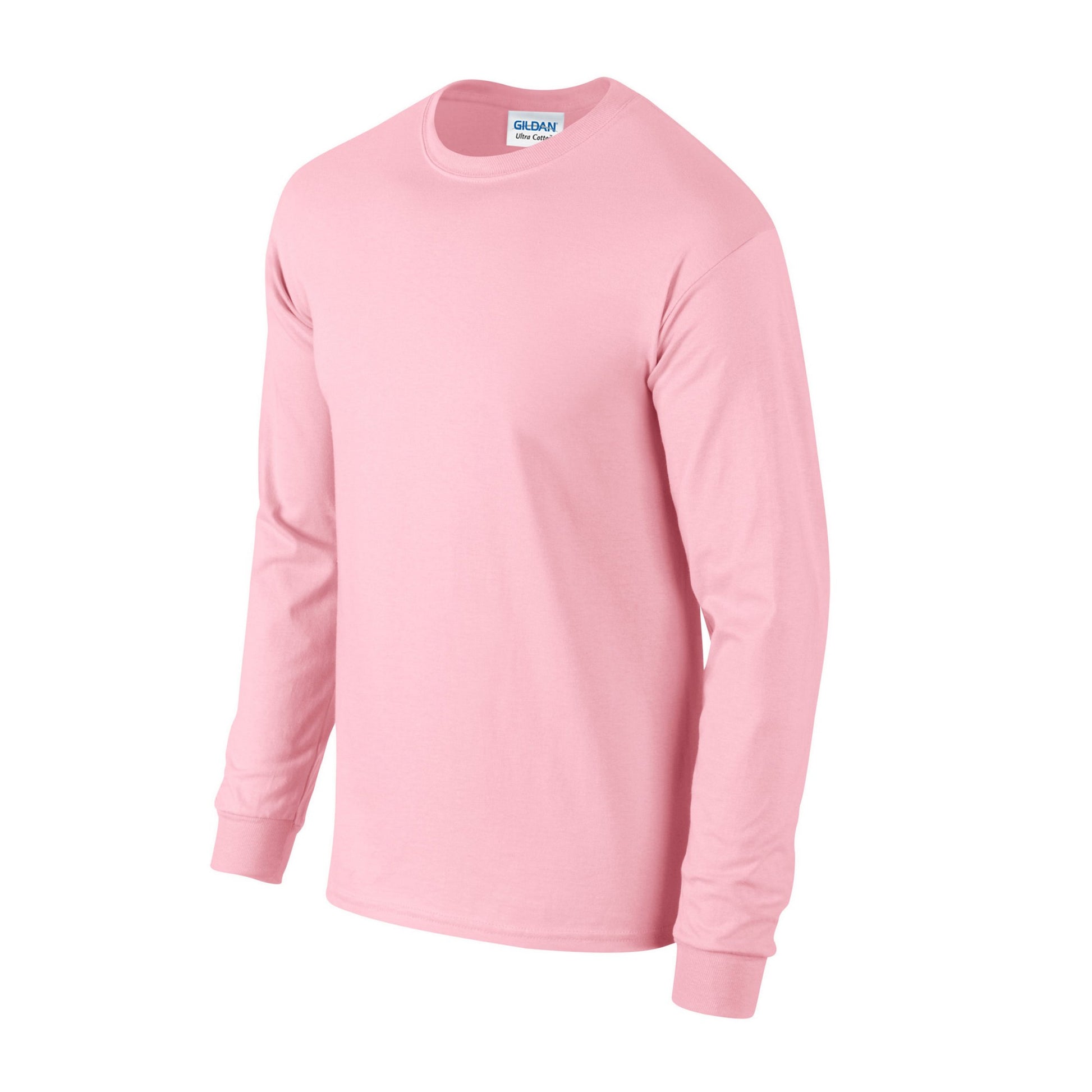 Light Pink - Side - Gildan Unisex Adult Ultra Cotton Long-Sleeved T-Shirt