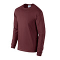 Maroon - Side - Gildan Unisex Adult Ultra Cotton Long-Sleeved T-Shirt