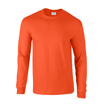 Orange - Front - Gildan Unisex Adult Ultra Cotton Long-Sleeved T-Shirt