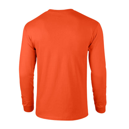 Orange - Back - Gildan Unisex Adult Ultra Cotton Long-Sleeved T-Shirt