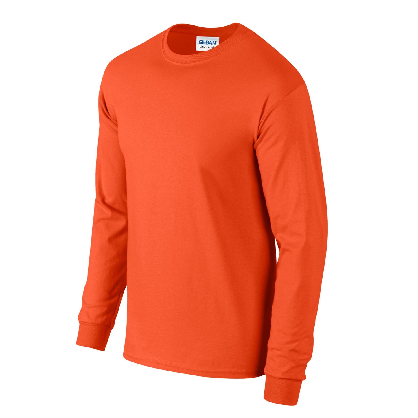 Orange - Side - Gildan Unisex Adult Ultra Cotton Long-Sleeved T-Shirt