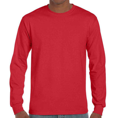 Red - Front - Gildan Unisex Adult Ultra Cotton Long-Sleeved T-Shirt