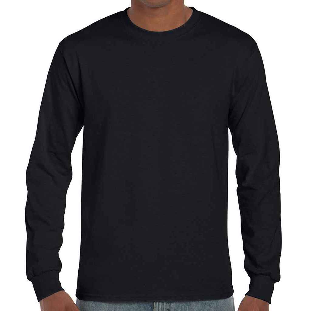 Black - Front - Gildan Unisex Adult Ultra Cotton Long-Sleeved T-Shirt