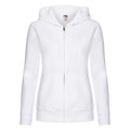 White - Front - Fruit of the Loom Womens-Ladies Premium Hooded Lady Fit Hoodie