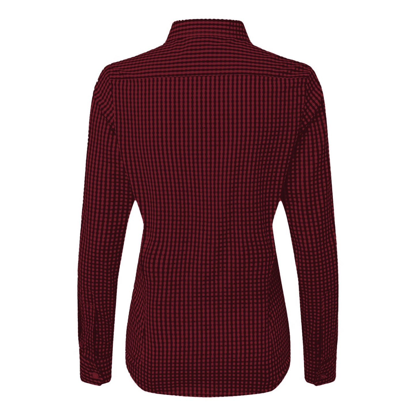 Black-Red - Back - Premier Womens-Ladies Maxton Gingham Long-Sleeved Shirt