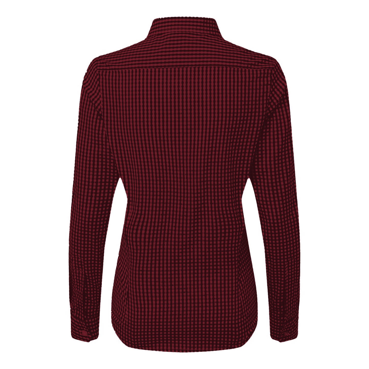 Black-Red - Back - Premier Womens-Ladies Maxton Gingham Long-Sleeved Shirt
