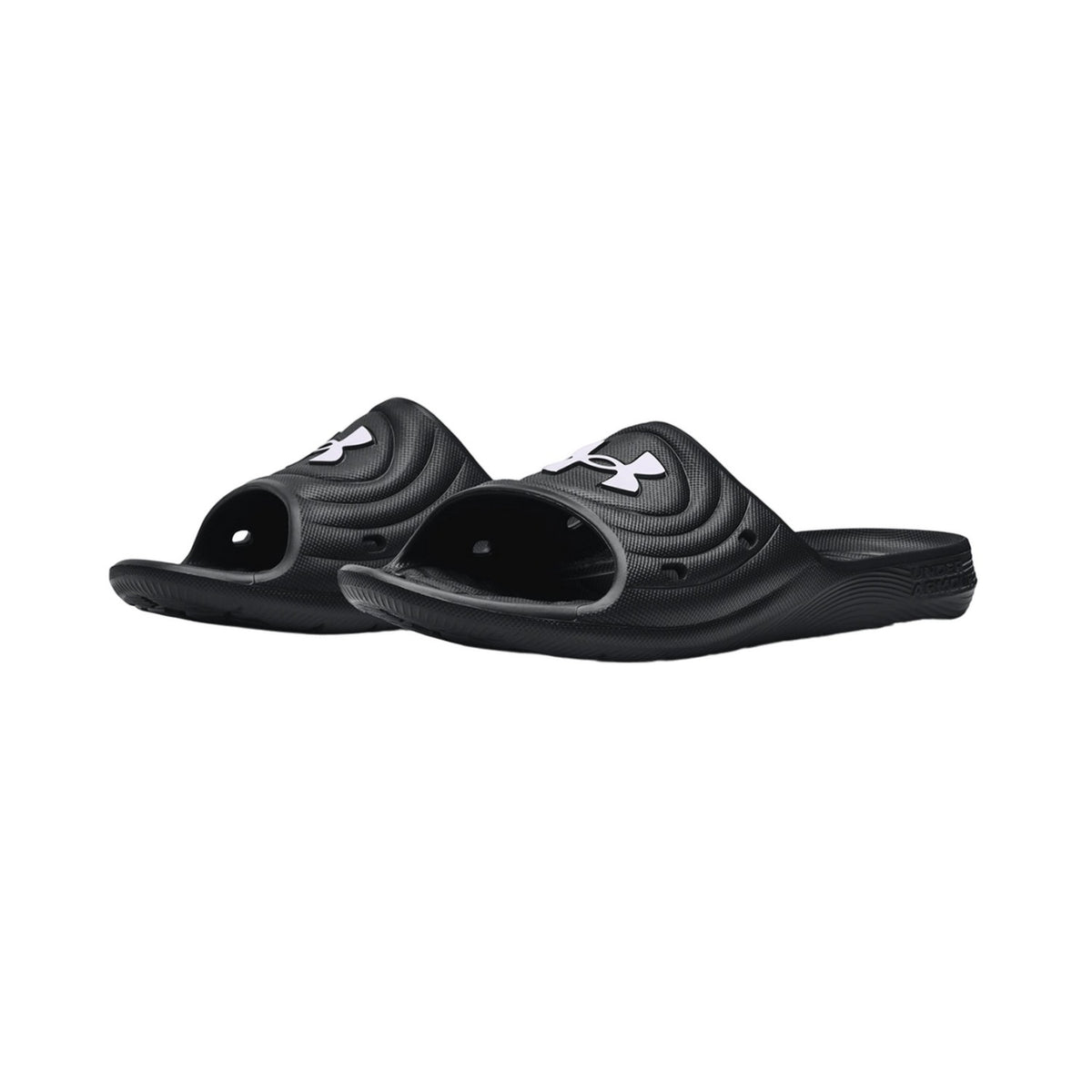 Black-White - Front - Under Armour Unisex Adult Locker IV Sliders