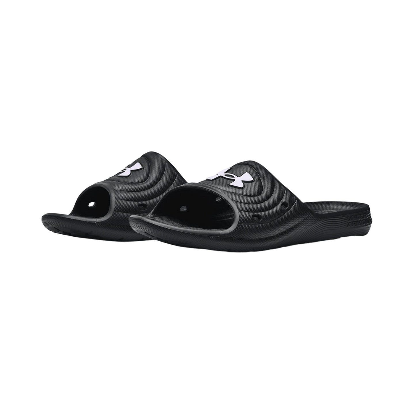 Black-White - Front - Under Armour Unisex Adult Locker IV Sliders