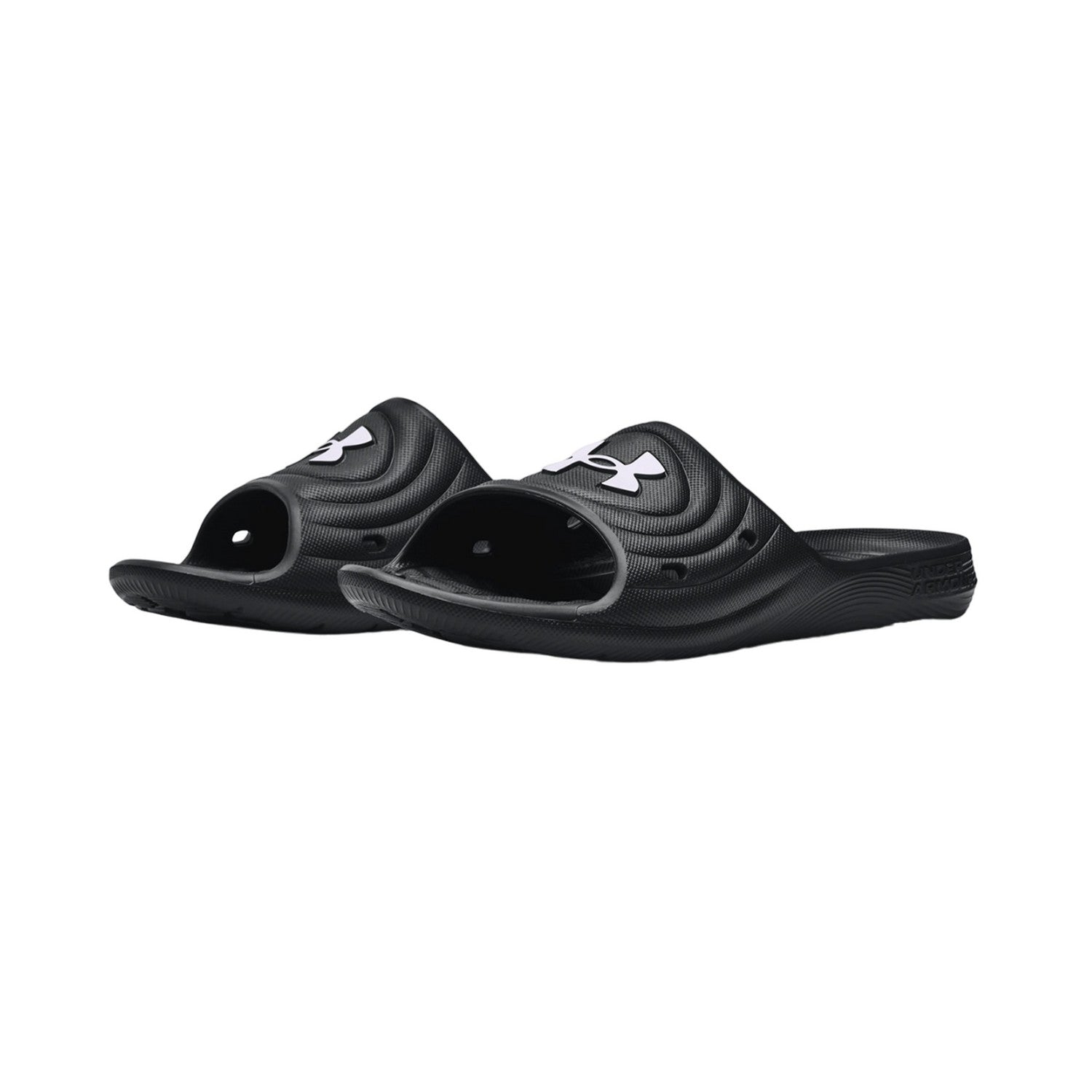Black-White - Front - Under Armour Unisex Adult Locker IV Sliders