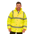 Yellow - Back - Yoko Unisex Adult Classic Motorway Hi-Vis Padded Jacket