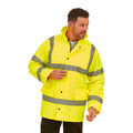 Yellow - Side - Yoko Unisex Adult Classic Motorway Hi-Vis Padded Jacket