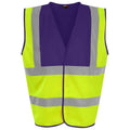 Yellow-Purple - Front - PRORTX Unisex Adult Waistcoat