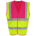 Yellow-Pink - Front - PRORTX Unisex Adult Waistcoat