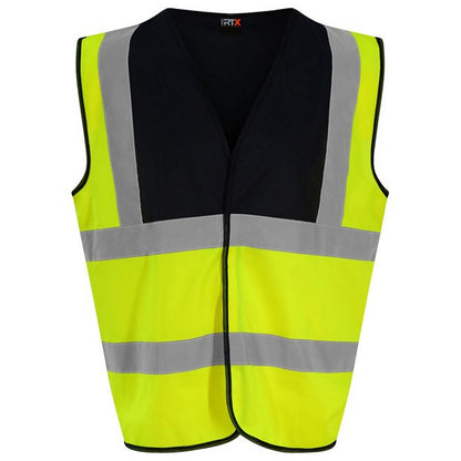 Yellow-Black - Front - PRORTX Unisex Adult Waistcoat