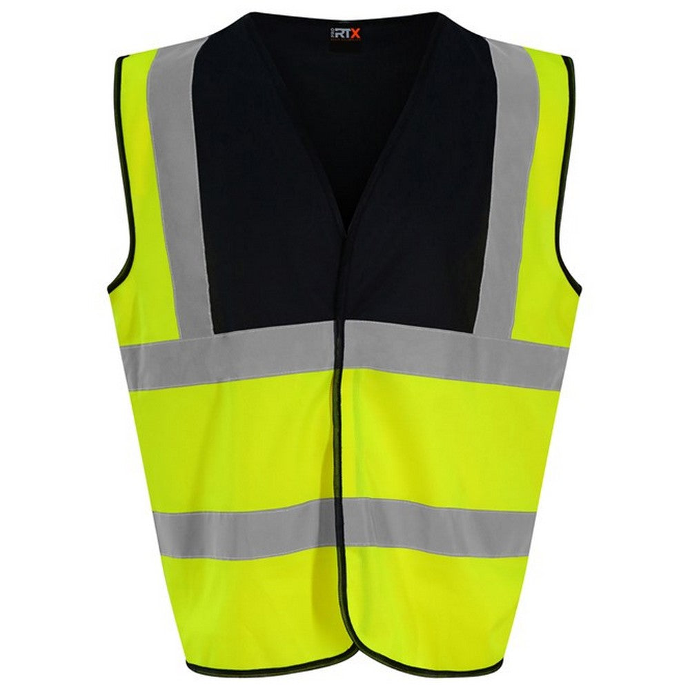 Yellow-Black - Front - PRORTX Unisex Adult Waistcoat