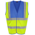 Yellow-Royal Blue - Front - PRORTX Unisex Adult Waistcoat