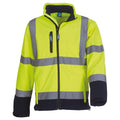 Yellow-Navy - Front - Yoko Unisex Adult Hi-Vis Soft Shell Jacket