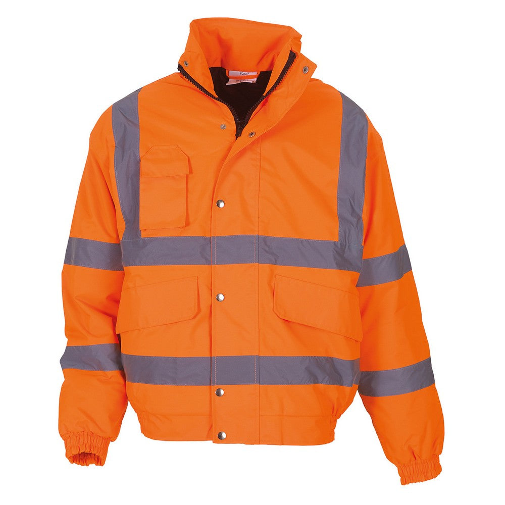 Orange - Front - Yoko Unisex Adult Classic Safety Bomber Jacket