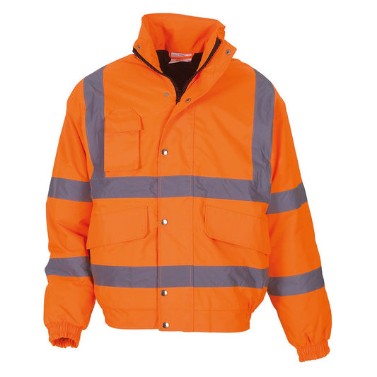 Orange - Front - Yoko Unisex Adult Classic Safety Bomber Jacket