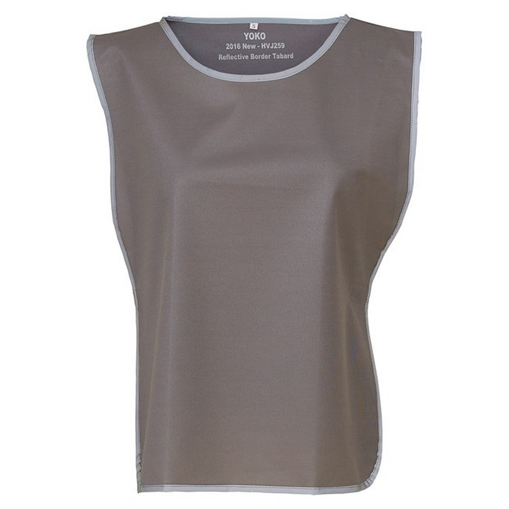 Grey - Front - Yoko Unisex Adult Contrast Hi-Vis Tabard