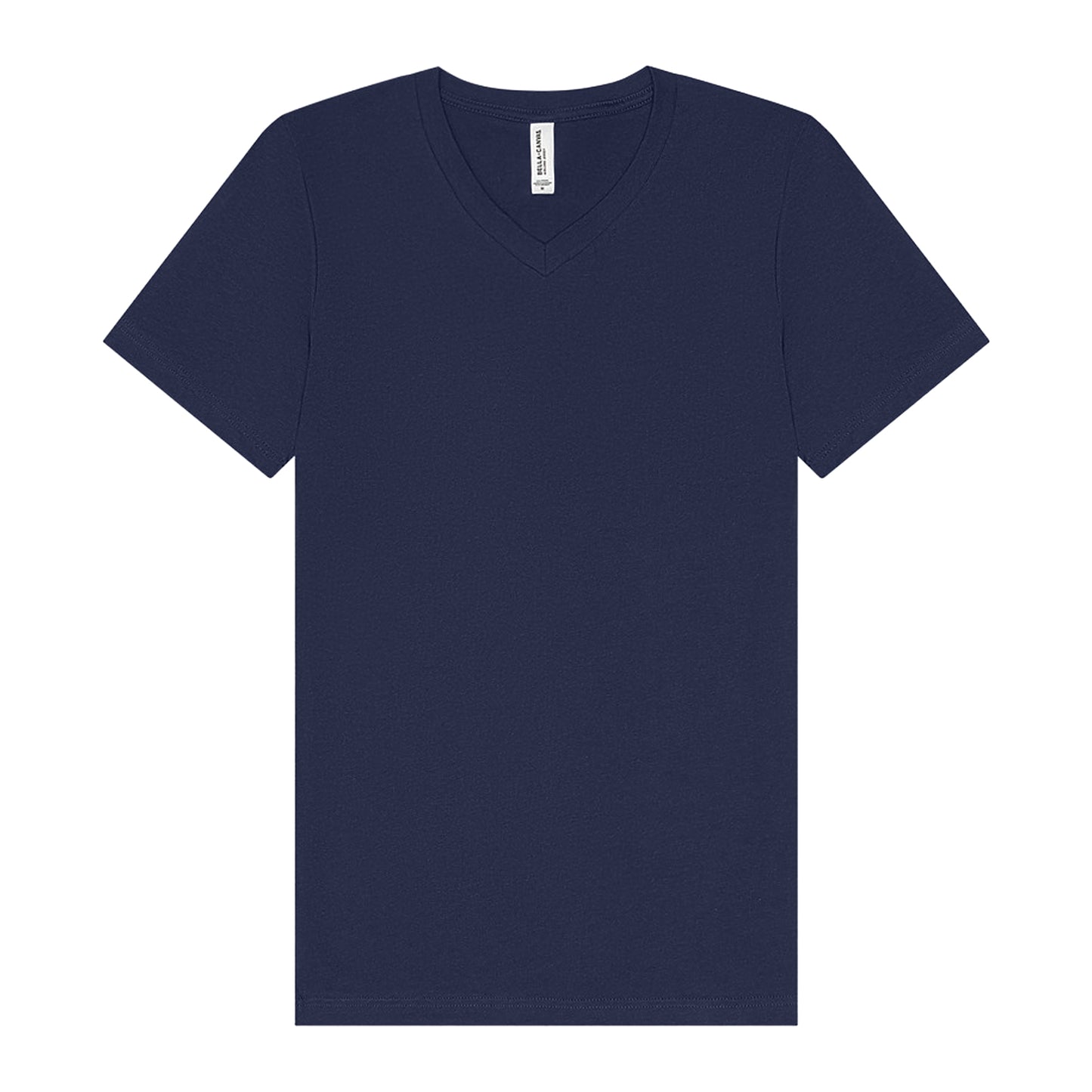Navy - Front - Bella + Canvas Unisex Adult Jersey V Neck T-Shirt