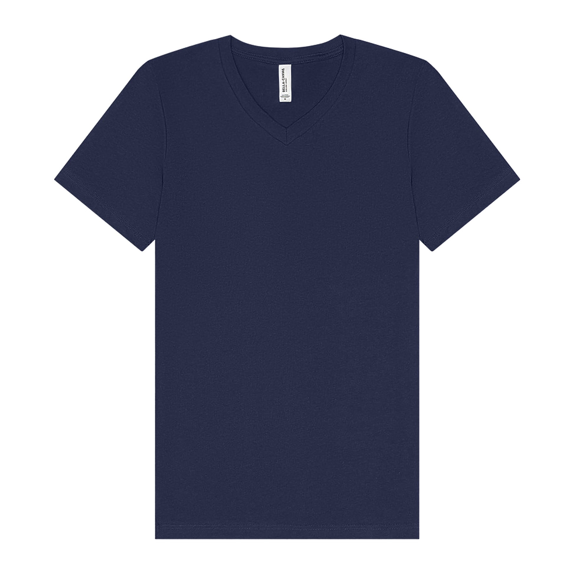 Navy - Front - Bella + Canvas Unisex Adult Jersey V Neck T-Shirt