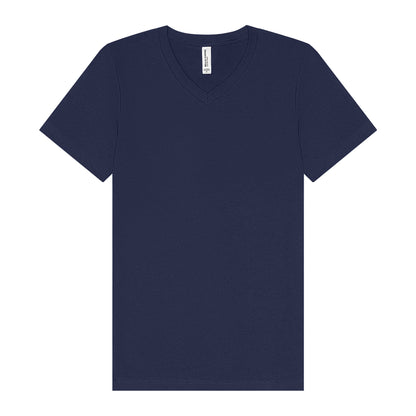 Navy - Front - Bella + Canvas Unisex Adult Jersey V Neck T-Shirt
