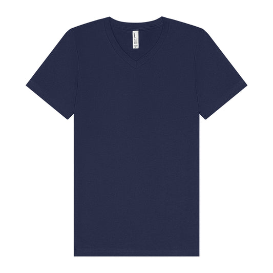 Navy - Front - Bella + Canvas Unisex Adult Jersey V Neck T-Shirt