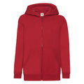 Red - Front - Fruit of the Loom Childrens-Kids Classic Full Zip Hoodie