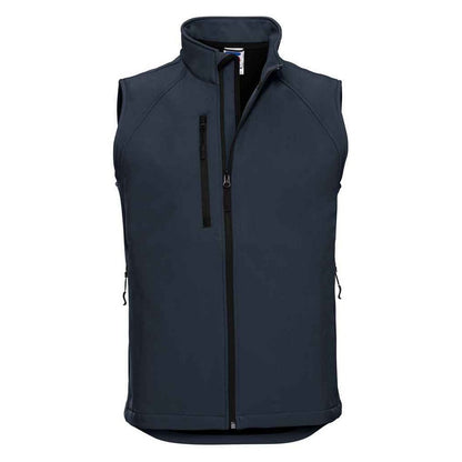 French Navy - Front - Russell Mens Softshell Gilet