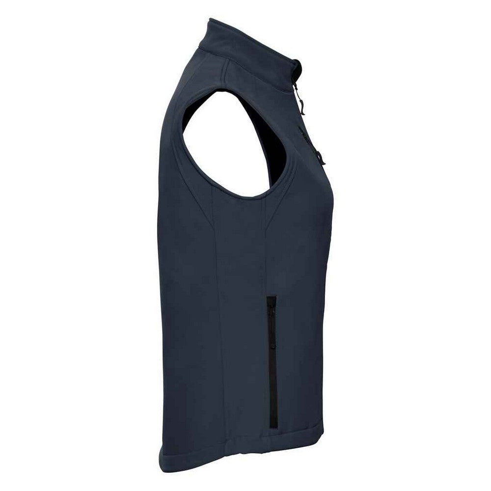 French Navy - Side - Russell Womens-Ladies Softshell Gilet