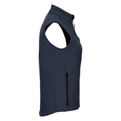 French Navy - Side - Russell Womens-Ladies Softshell Gilet