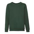Bottle Green - Front - Fruit of the Loom Childrens-Kids Classic Raglan Sweatshirt